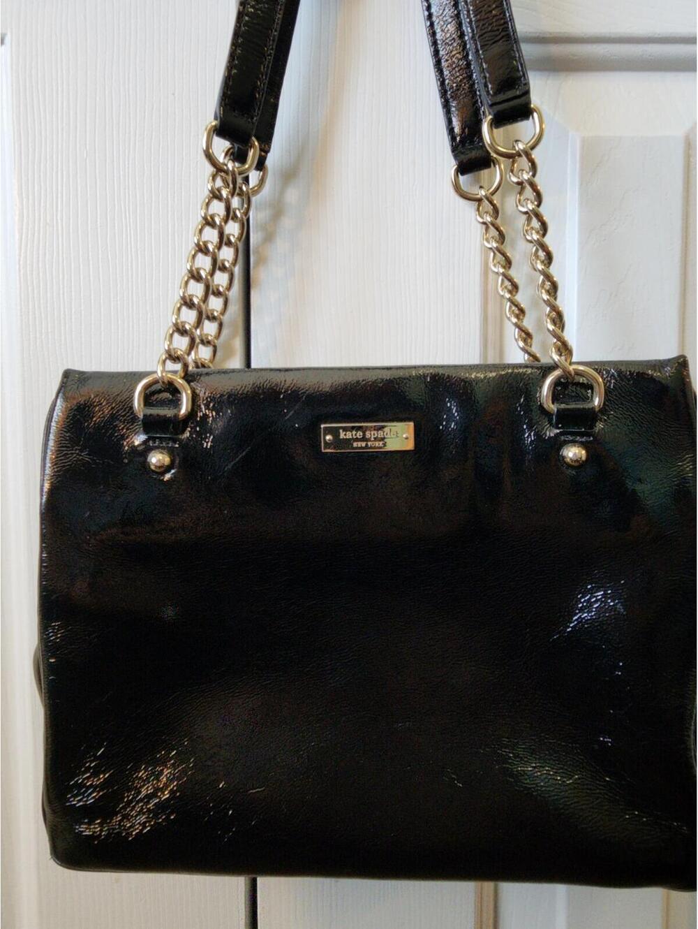Kate Spade New York shoulder bag black patent leather